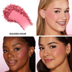 Too Faced Cloud Crush Diffused Satin Blush - Golden Hour - Buildable, Blendable, Vegan, 5.2ml - New