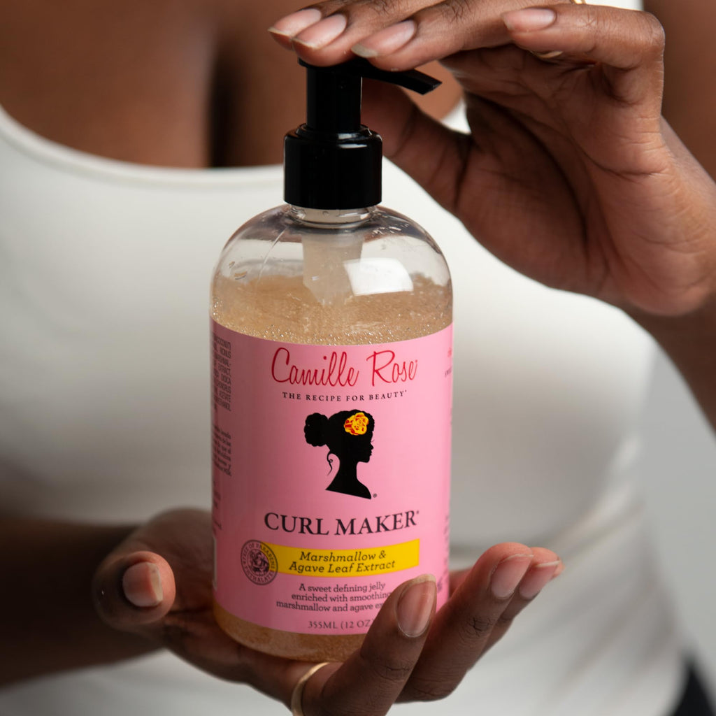 Camille Rose Curl Defining Bundle - Moisture Milk 240ml & Curl Maker 355ml - Hair Styling Set - Damaged Box