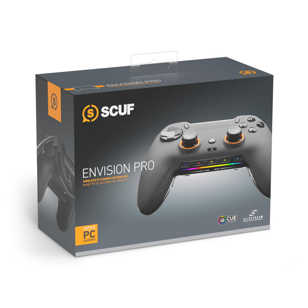 SCUF ENVISION PRO Wireless PC Gaming Controller - Steel Grey - iCUE Compatible - Remappable G-Keys & Paddles - Instant Triggers - Like New