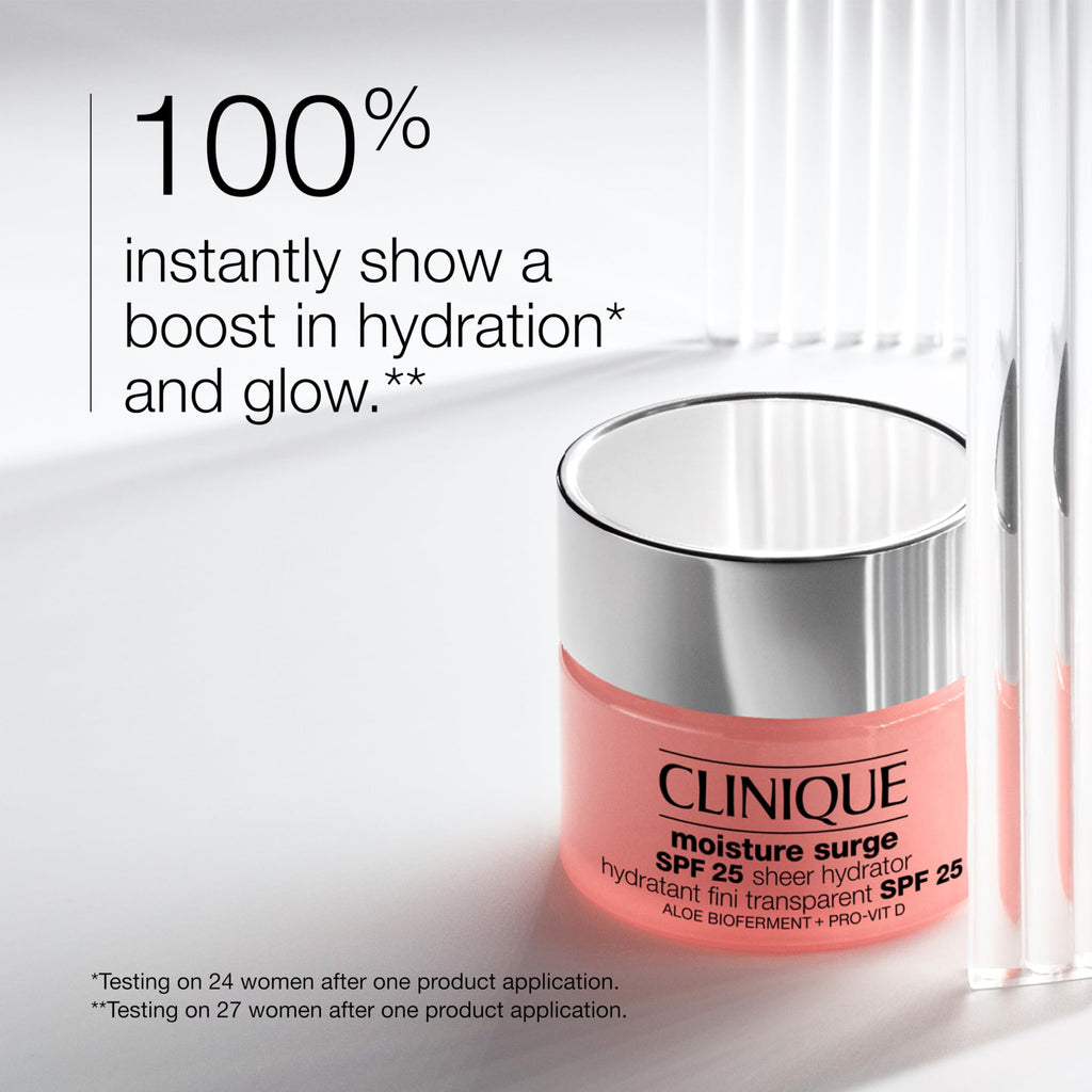 Clinique Moisture Surge SPF 25 Sheer Hydrator Face Moisturiser 50ml - Hyaluronic Acid, Aloe, Sensitive Skin - New