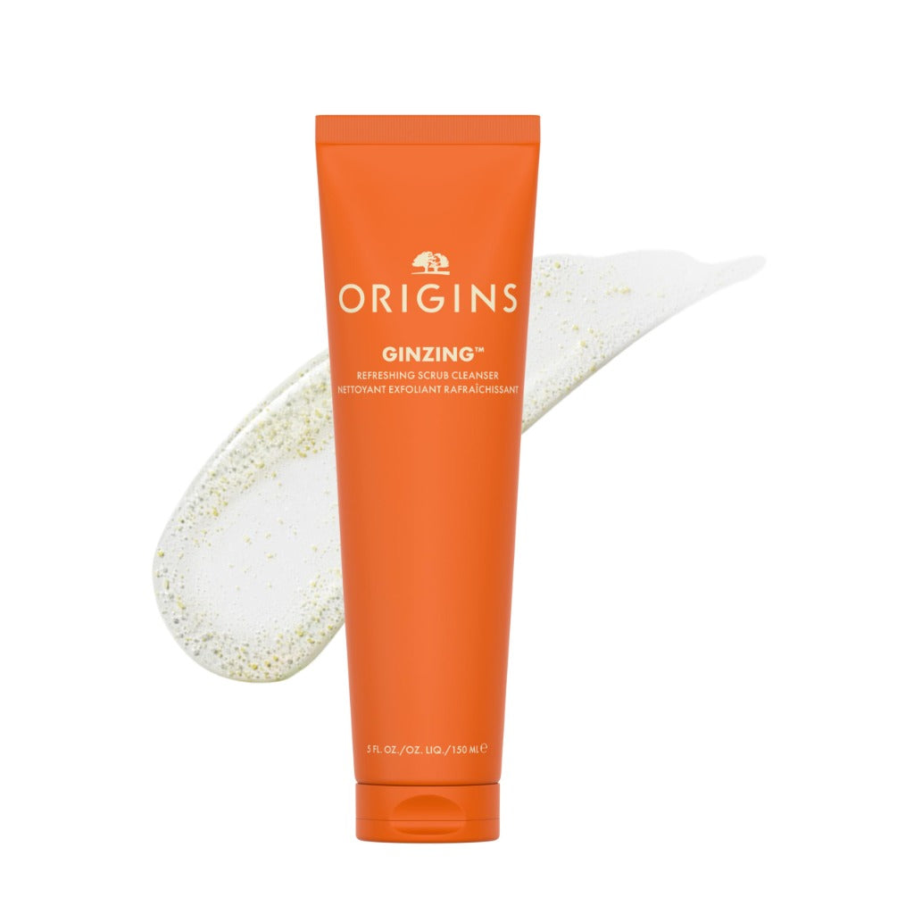 Origins GinZing Gentle Exfoliating Cleanser - Visibly Refines Pores & Brightens - Caffeine, Ginseng, Jojoba Beads - 150ml Face Wash - New