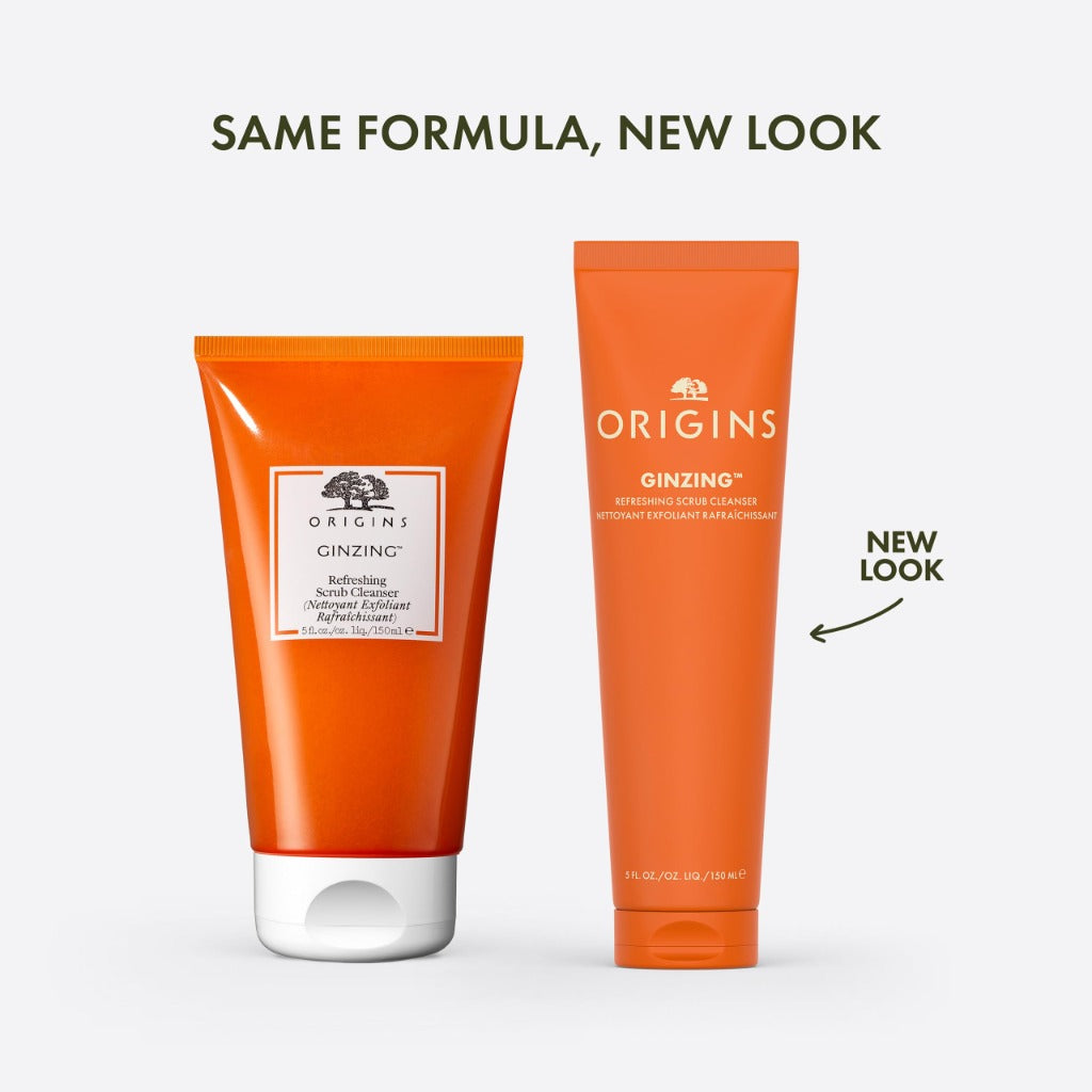 Origins GinZing Gentle Exfoliating Cleanser - Visibly Refines Pores & Brightens - Caffeine, Ginseng, Jojoba Beads - 150ml Face Wash - New