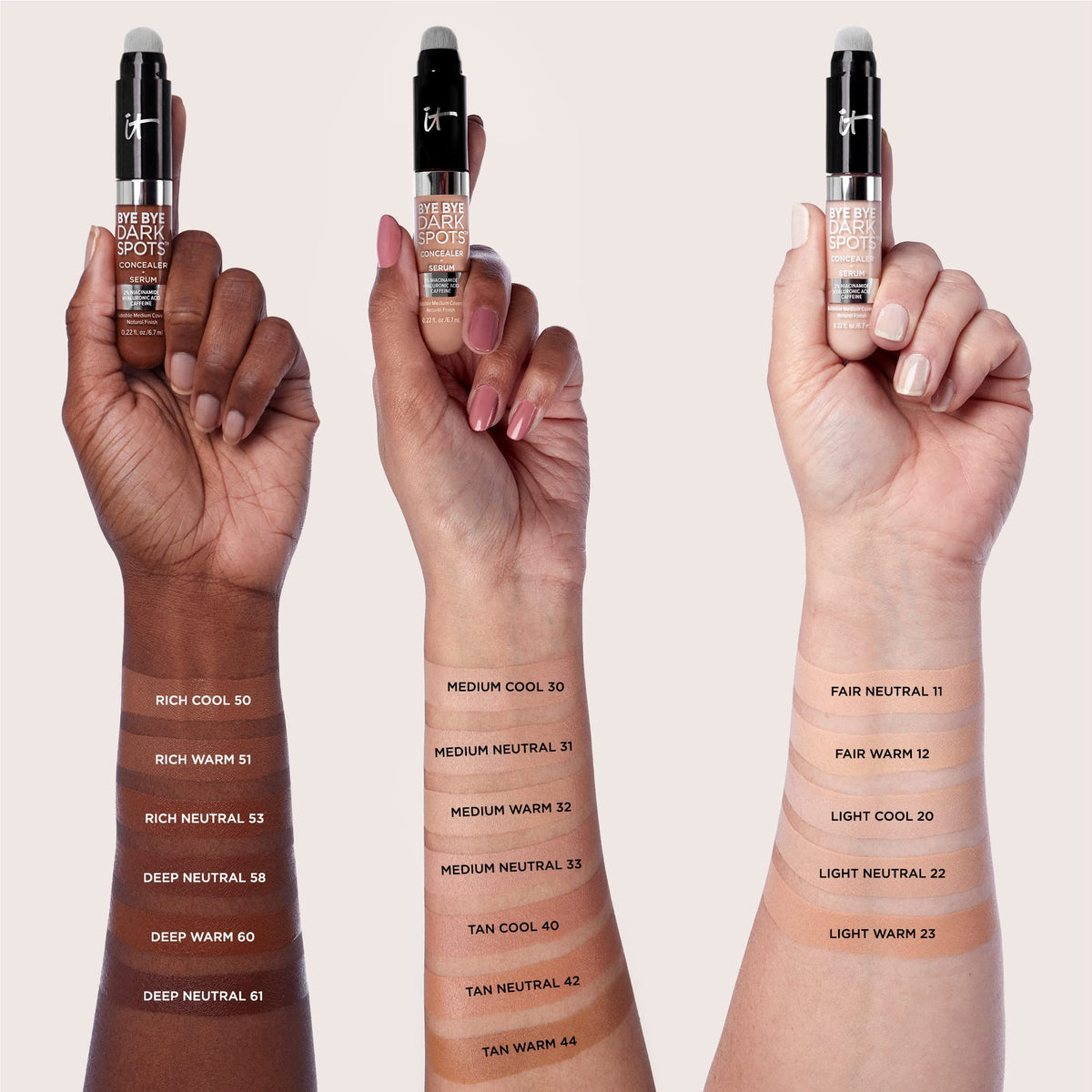 iT Cosmetics Bye Bye Dark Spots Concealer - Warm 12 - Niacinamide & Caffeine - Full Coverage Blemish Corrector - New