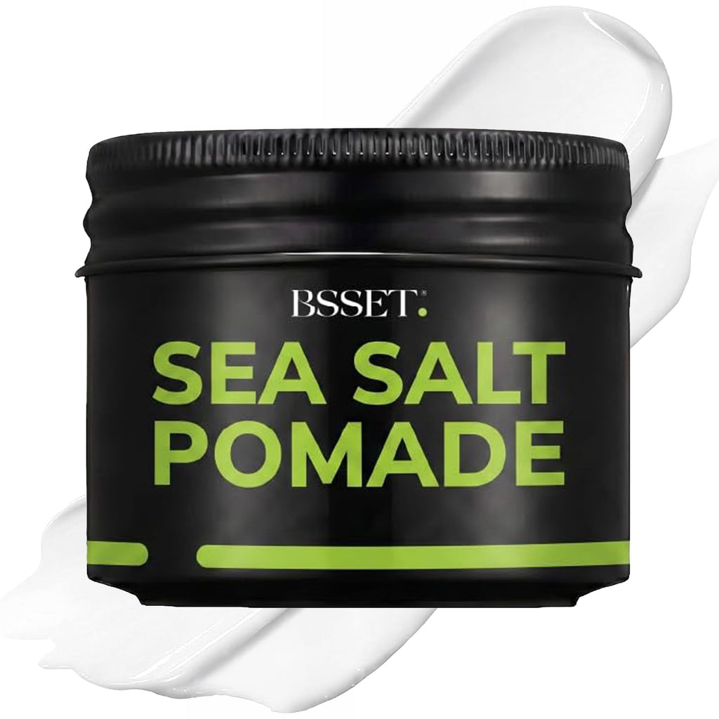 BSSET Sea Salt Pomade 100ml - Strong Hold Matte Finish - Hair Thickening Sculpting Styling Cream - Damaged Box