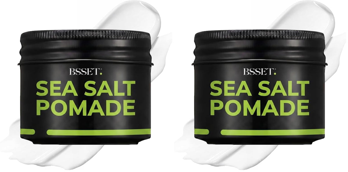 BSSET Sea Salt Pomade 100ml - Strong Hold Matte Finish - Hair Thickening Sculpting Styling Cream - Damaged Box
