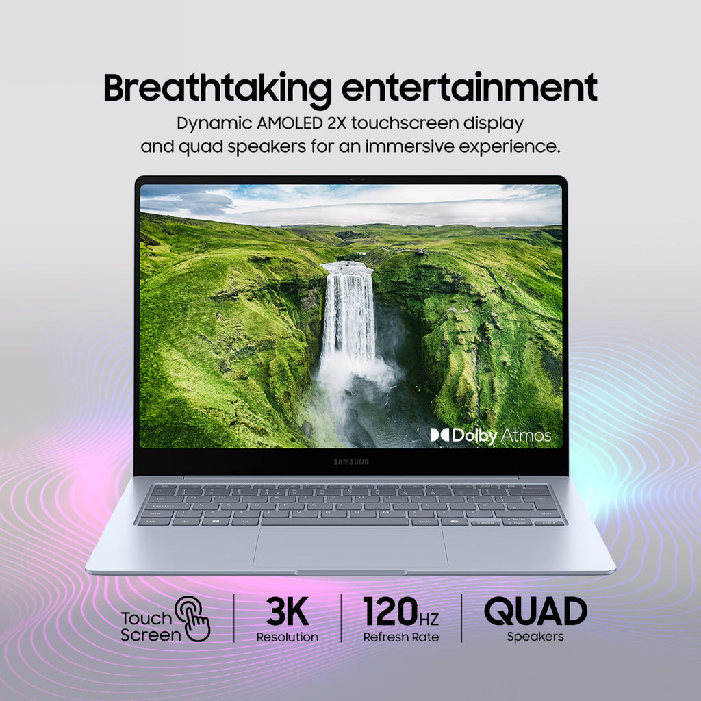 Samsung Galaxy Book5 (Edge) Copilot+ Laptop | 14' 3K Touchscreen AMOLED Display | Snapdragon X Elite | 16 GB RAM | 512 GB eUFS | Windows 11 | Aluminium Sapphire Blue - Very Good