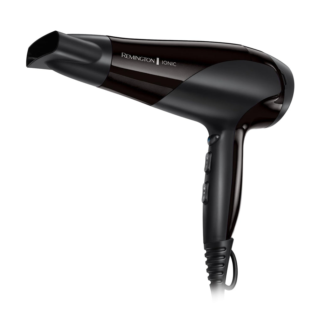 Remington D3198 Ionic Hair Dryer - 2200W Professional Styling, Diffuser, Concentrator, Frizz Control, Black - Damaged Box