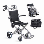 Mobiclinic Neptuno Folding Transport Wheelchair for Adults - Lightweight Aluminium - Ergonomic Seat & Backrest - Travel Belt - Damaged Box
