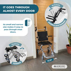 Mobiclinic Neptuno Folding Transport Wheelchair for Adults - Lightweight Aluminium - Ergonomic Seat & Backrest - Travel Belt - Damaged Box