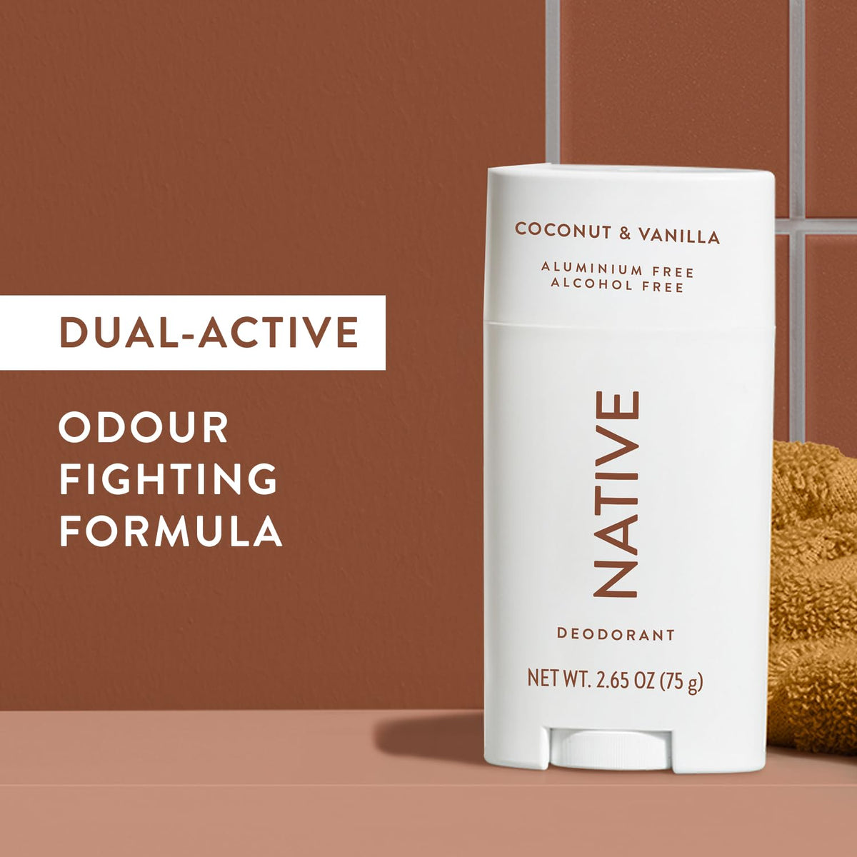 Native Coconut & Vanilla Deodorant - 75ml Natural Aluminium Free Stick - New - BBE 06/2028