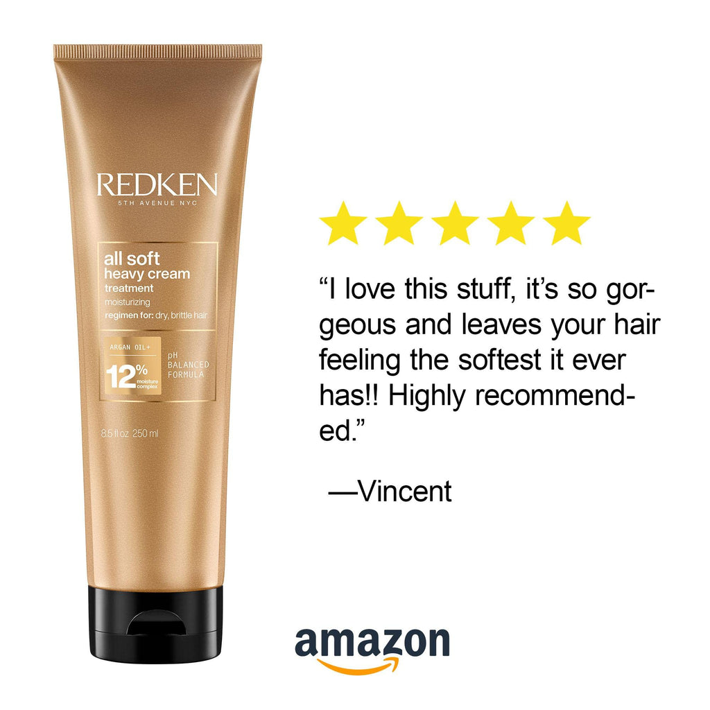 REDKEN All Soft Heavy Cream Treatment - Argan Oil - Softer Smoother Hair - 250ml Deep Conditioner Mask - New