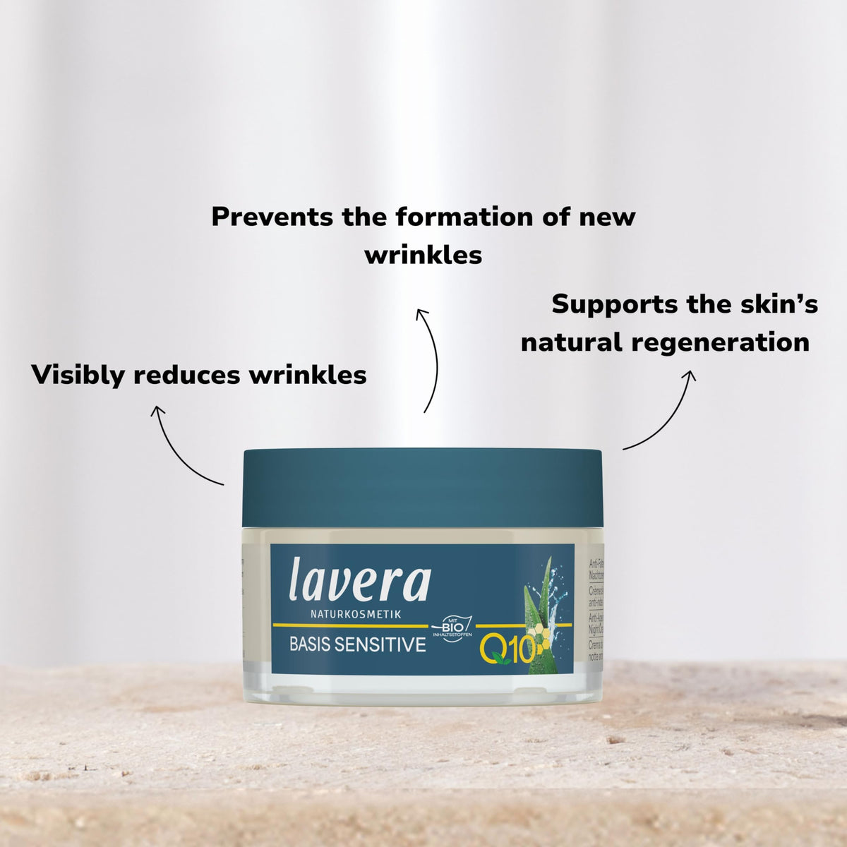 lavera basis sensitiv Anti-Ageing Moisturising Cream 50ml - Q10 Face Cream - Organic Skincare - Damaged Box - BBE 09/2028