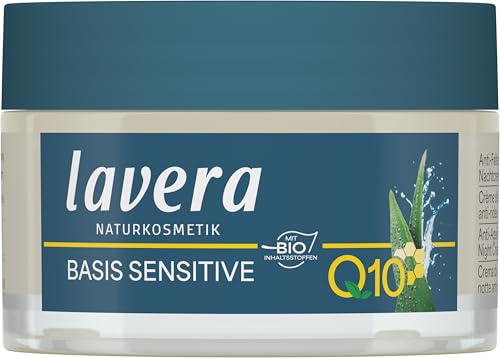 lavera basis sensitiv Anti-Ageing Moisturising Cream 50ml - Q10 Face Cream - Organic Skincare - Damaged Box - BBE 09/2028
