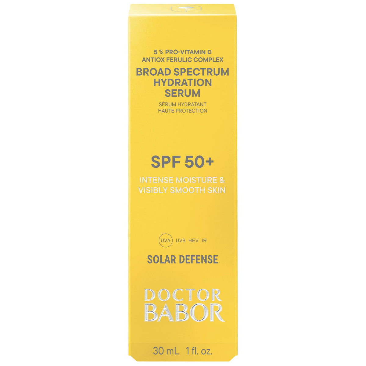 DOCTOR BABOR Solar Defense Serum SPF 50 - 30ml Sun Protection Face Serum - UVA UVB Sunscreen Fluid - Damaged Box