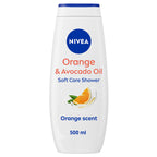 NIVEA Orange & Avocado Shower Cream 500ml - Moisturising Shower Gel with Avocado Oil & Vitamins C E - Caring Body Wash for Women - New