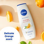 NIVEA Orange & Avocado Shower Cream 500ml - Moisturising Shower Gel with Avocado Oil & Vitamins C E - Caring Body Wash for Women - New