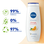 NIVEA Orange & Avocado Shower Cream 500ml - Moisturising Shower Gel with Avocado Oil & Vitamins C E - Caring Body Wash for Women - New