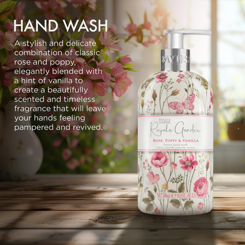 Baylis & Harding Royale Garden Luxury Hand Wash 500ml - 6 Pack Liquid Soap Refill Bulk Set - Damaged Box
