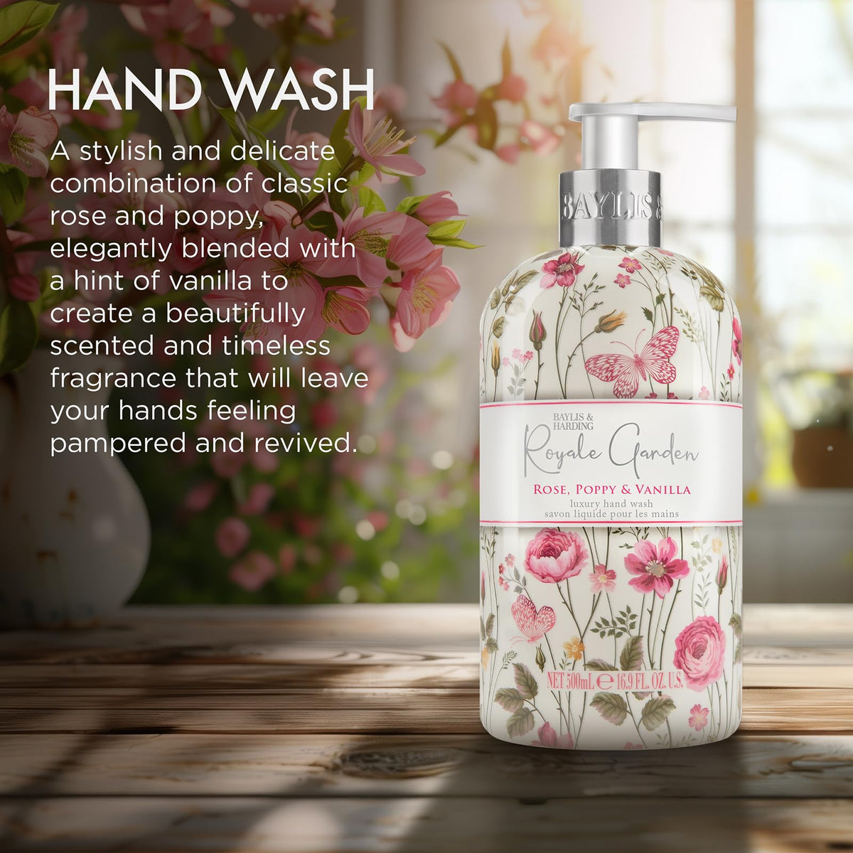 Baylis & Harding Royale Garden Luxury Hand Wash 500ml - 6 Pack Liquid Soap Refill Bulk Set - Damaged Box