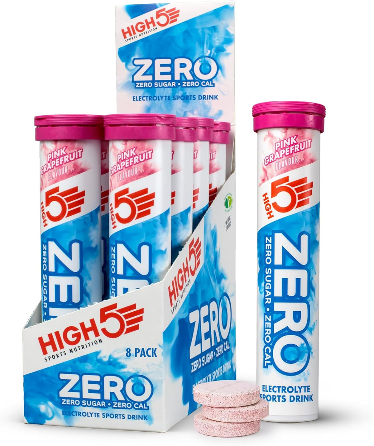 HIGH5 ZERO Electrolyte Tablets - Pink Grapefruit - 160 Tabs - Hydration Drink Tabs - Sports Recovery Effervescent Tablets - Damaged Box - BBE 05/2028