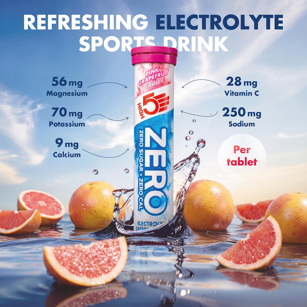 HIGH5 ZERO Electrolyte Tablets - Pink Grapefruit - 160 Tabs - Hydration Drink Tabs - Sports Recovery Effervescent Tablets - Damaged Box - BBE 05/2028