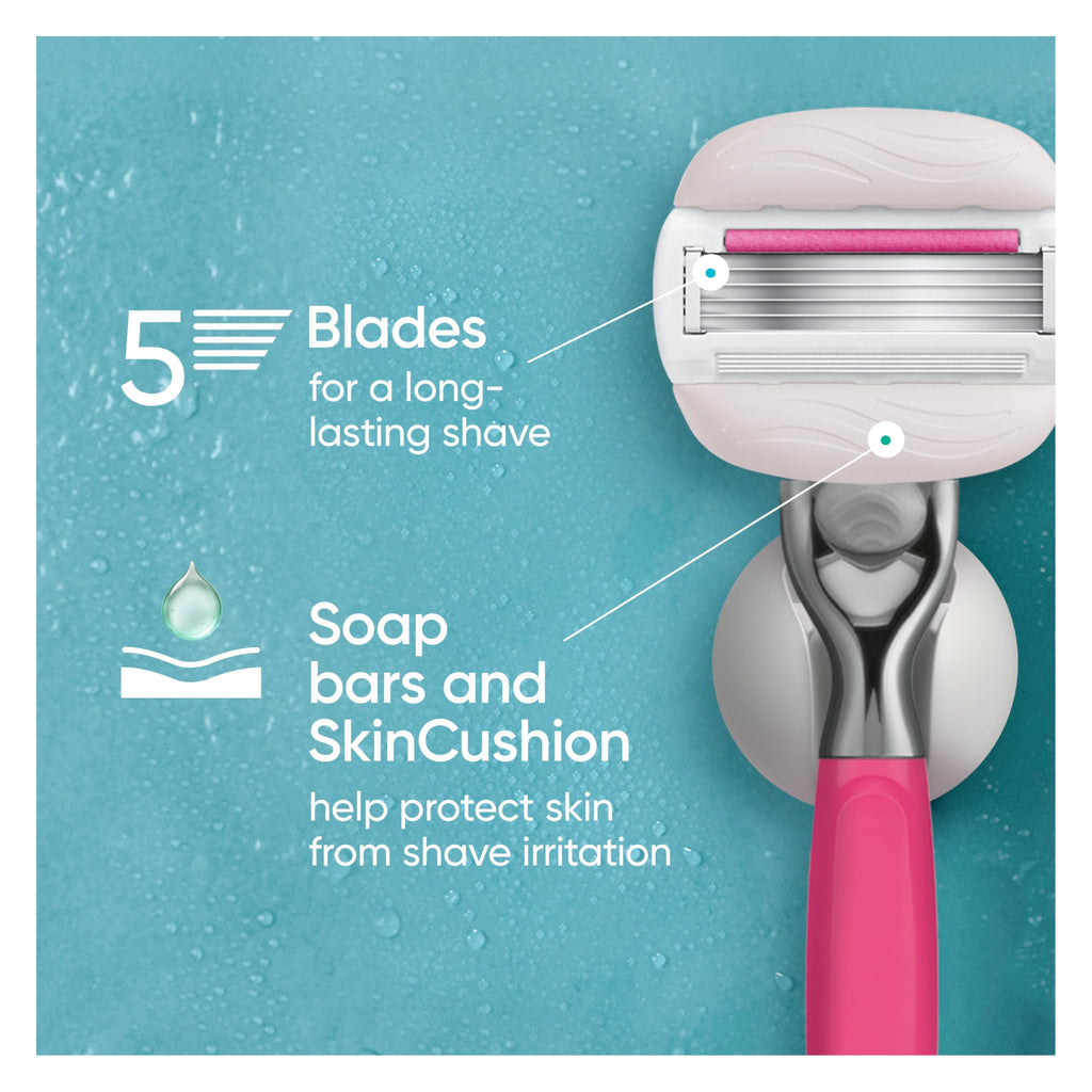 Gillette Venus ComfortGlide Tropical Razor for Women - 1 Handle & 3 Refill Blades - Smooth Shave - Damaged Box