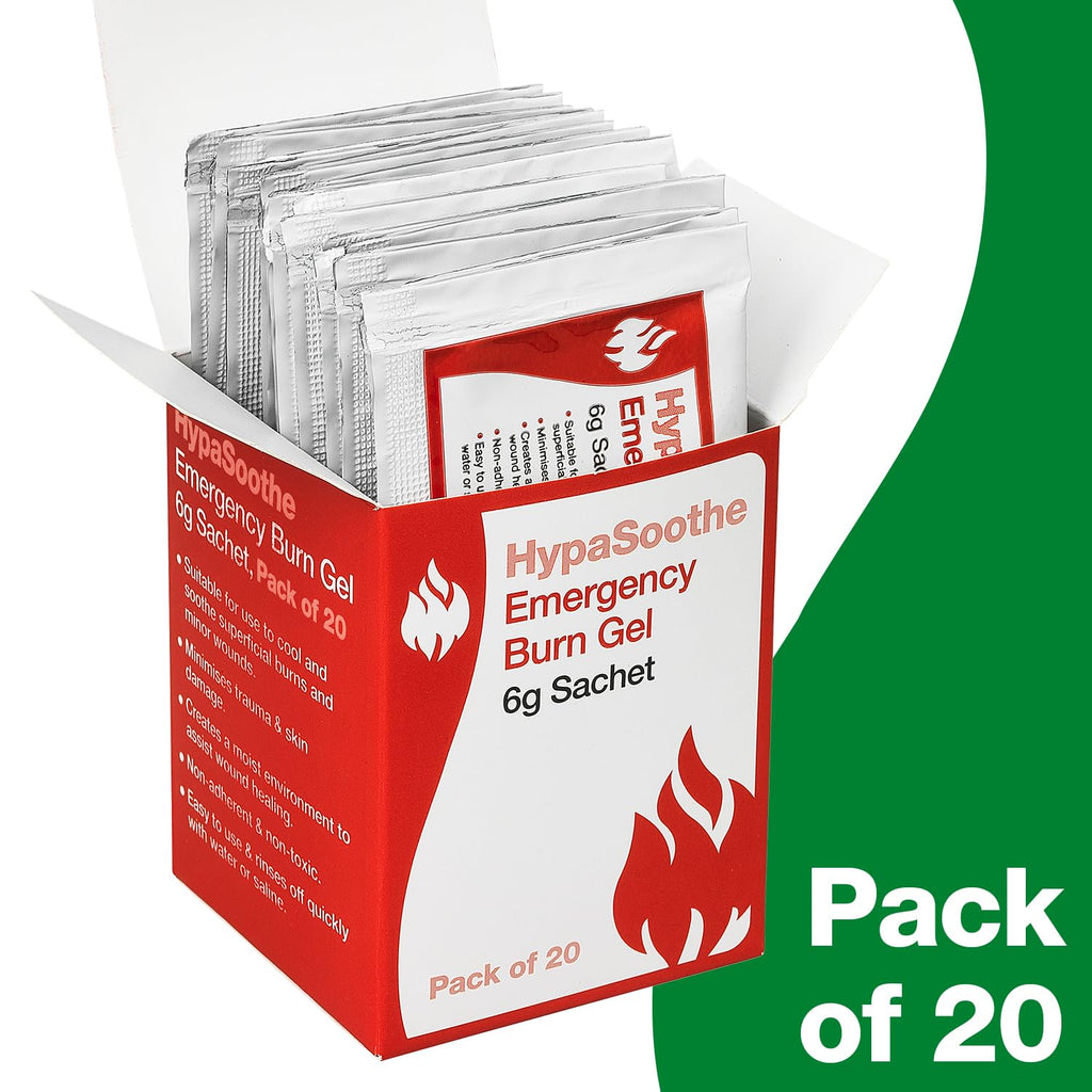 Safety First Aid HypaSoothe Emergency Burn Gel - 20x 6g Sachets - Soothing Relief First Aid Kit Essential - Like New - BBE 01/2029