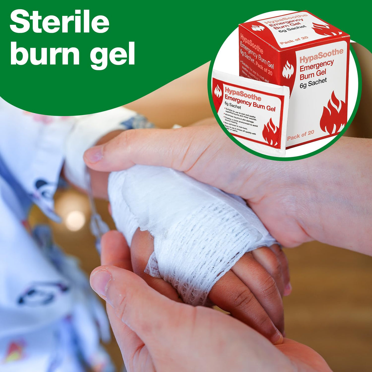 Safety First Aid HypaSoothe Emergency Burn Gel - 20x 6g Sachets - Soothing Relief First Aid Kit Essential - Like New - BBE 01/2029