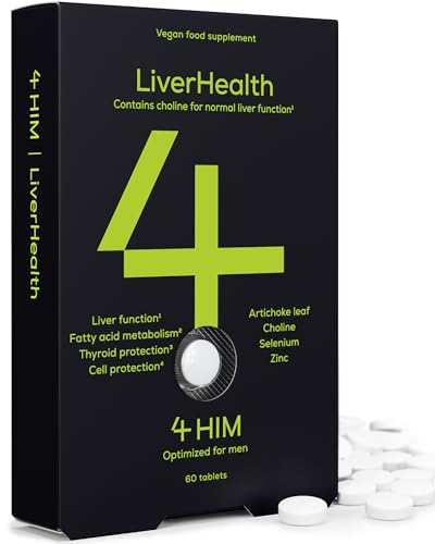 4 HIM LiverHealth Tablets - Choline 90mg, Artichoke 450mg - 10-in-1 Complex Supplement for Liver Support - Like New - BBE 09/2026