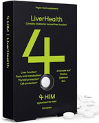 4 HIM LiverHealth Tablets - Choline 90mg, Artichoke 450mg - 10-in-1 Complex Supplement for Liver Support - Like New - BBE 09/2026
