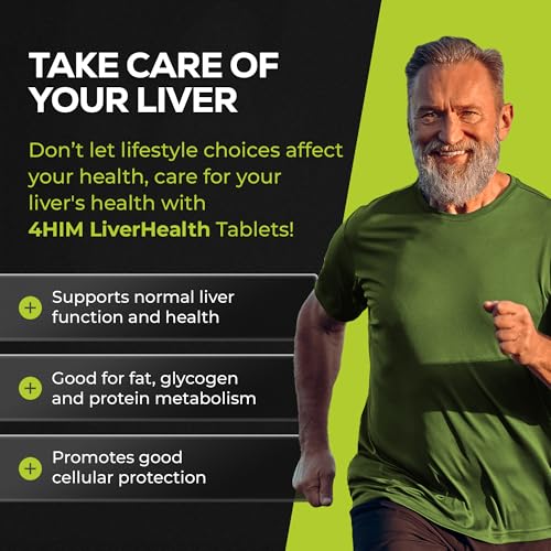 4 HIM LiverHealth Tablets - Choline 90mg, Artichoke 450mg - 10-in-1 Complex Supplement for Liver Support - Like New - BBE 09/2026