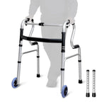 Foldable Walking Frame - Height Adjustable Aluminium Mobility Aid for Seniors - 2-in-1 Fixed & Reciprocal - Lightweight, Anti-Slip Grips - Damaged Box
