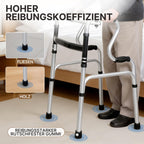 Foldable Walking Frame - Height Adjustable Aluminium Mobility Aid for Seniors - 2-in-1 Fixed & Reciprocal - Lightweight, Anti-Slip Grips - Damaged Box