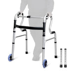 Foldable Walking Frame - Height Adjustable Aluminium Mobility Aid for Seniors - 2-in-1 Fixed & Reciprocal - Lightweight, Anti-Slip Grips - Damaged Box