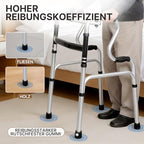 Foldable Walking Frame - Height Adjustable Aluminium Mobility Aid for Seniors - 2-in-1 Fixed & Reciprocal - Lightweight, Anti-Slip Grips - Damaged Box