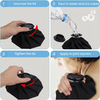 Ice Pack Bags Hot Cold Therapy Set 3 Pack - 6" 9" 11" Reusable Leakproof Compress for Pain Relief Injuries - Very Good