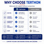 Terthon Antifungal Cream - Ringworm & Jock Itch Treatment - Fast-Acting Plant-Based Skin Care - Groin, Body, Feet - 100g - Damaged Box - BBE 05/2028