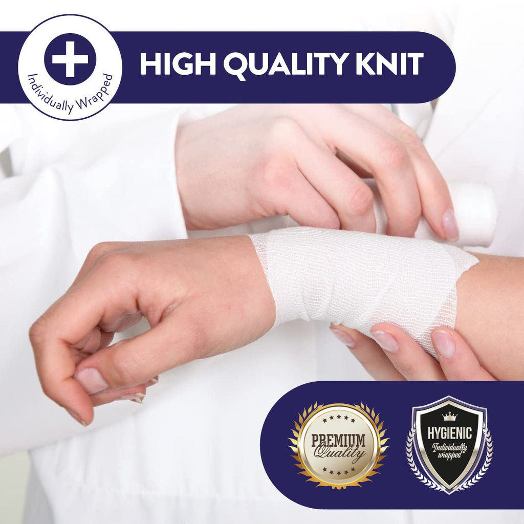 JFA Medical Conforming Bandage Gauze Roll 10cm x 4m - Box of 24 First Aid Wound Dressing - Damaged Box