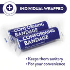 JFA Medical Conforming Bandage Gauze Roll 10cm x 4m - Box of 24 First Aid Wound Dressing - Damaged Box