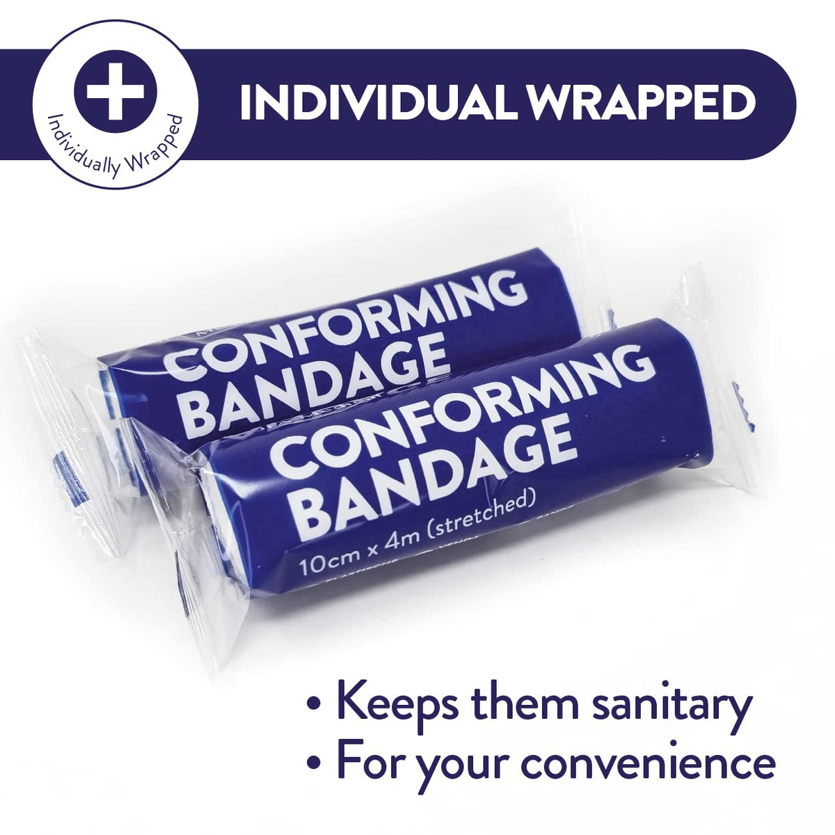 JFA Medical Conforming Bandage Gauze Roll 10cm x 4m - Box of 24 First Aid Wound Dressing - Damaged Box