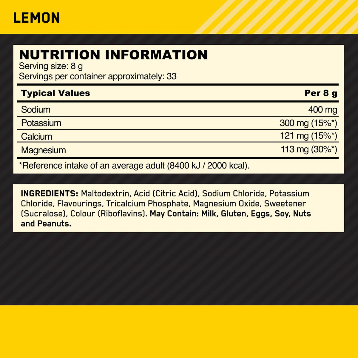 Optimum Nutrition Electrolyte Powder - Lemon - 264g - Sodium Magnesium Potassium - 33 Servings - Workout Supplement - New - BBE 05/2028