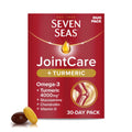 Seven Seas JointCare Plus Turmeric - Omega-3, Glucosamine, Chondroitin, Vitamin C D, Manganese Zinc - 30 Day Pack - Damaged Box - BBE 08/2027