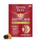 Seven Seas JointCare Plus Turmeric - Omega-3, Glucosamine, Chondroitin, Vitamin C D, Manganese Zinc - 30 Day Pack - Damaged Box - BBE 08/2027