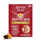 Seven Seas JointCare Plus Turmeric - Omega-3, Glucosamine, Chondroitin, Vitamin C D, Manganese Zinc - 30 Day Pack - Damaged Box - BBE 08/2027