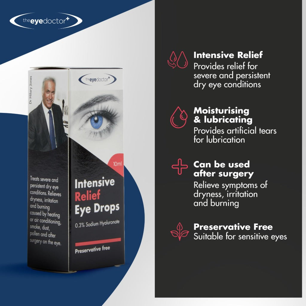 Eye Doctor Intensive Dry Eye Drops - 0.3% Sodium Hyaluronate - Eyedrops 10ml - Dry Eye Relief Solution - New - BBE 03/2029