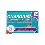 Guardium Esomeprazole Acid Reflux Tablets - 14 Count Heartburn Relief Medication - Damaged Box - BBE 08/2028