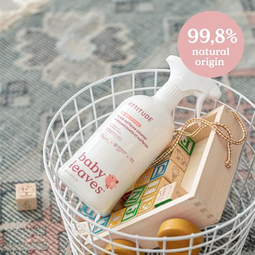 ATTITUDE Toy and Surface Cleaner - Unscented Baby Household Products - 800 mL Pack of 3 - EWG Verified Vegan Plant-Based - Damaged Box
