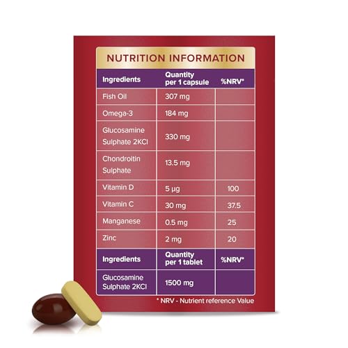 Seven Seas JointCare MAX Glucosamine Omega-3 Chondroitin Vitamins C D Manganese Zinc 30-Day Pack Supplement - New - BBE 08/2027