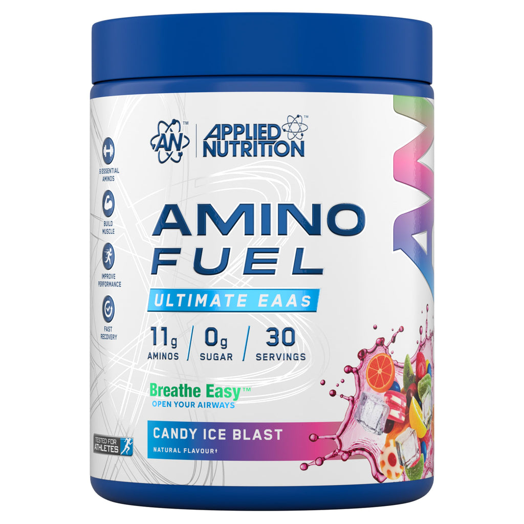 Applied Nutrition Amino Fuel - EAA Essential Amino Acids Powder, Muscle Recovery Supplement 390g Candy Ice Blast - New - BBE 01/2028