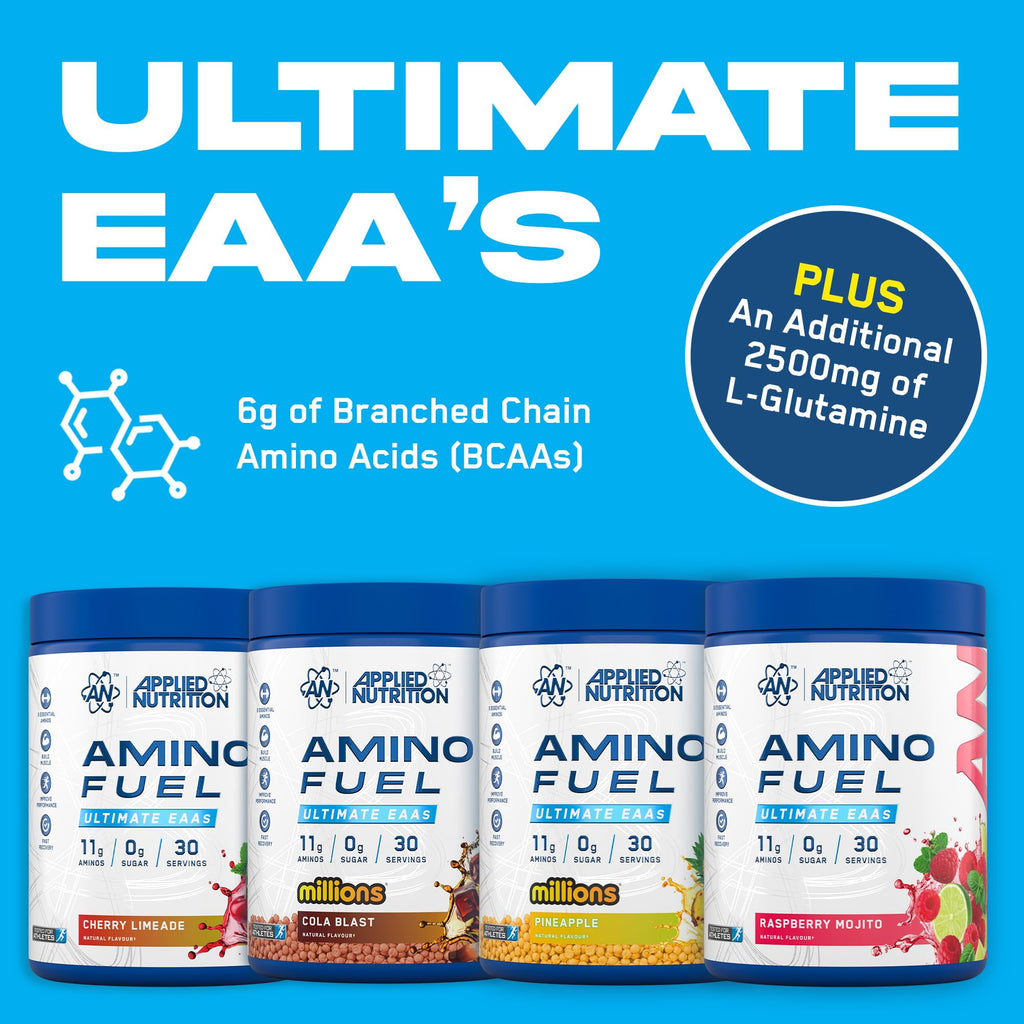 Applied Nutrition Amino Fuel - EAA Essential Amino Acids Powder, Muscle Recovery Supplement 390g Candy Ice Blast - New - BBE 01/2028